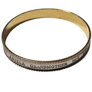 Grandmother Bangle Bracelet Gold Tone Grandma in Multiple Languages Jewelry